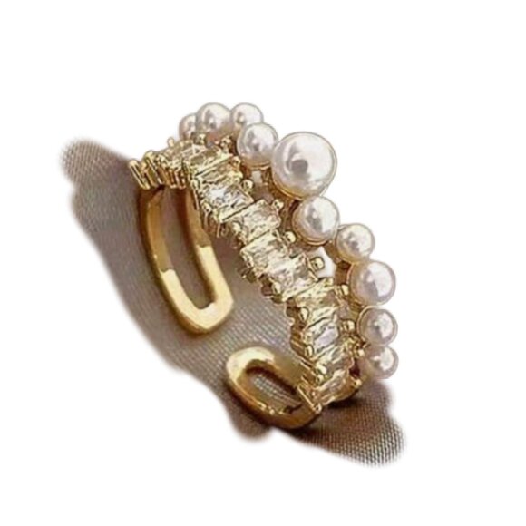 Lot of 6 New Stack Hot Fashion 18K Gold Plated Rings - Picture 2 of 7